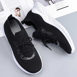 Women’s Black/ White Fashionable Sock Sneakers